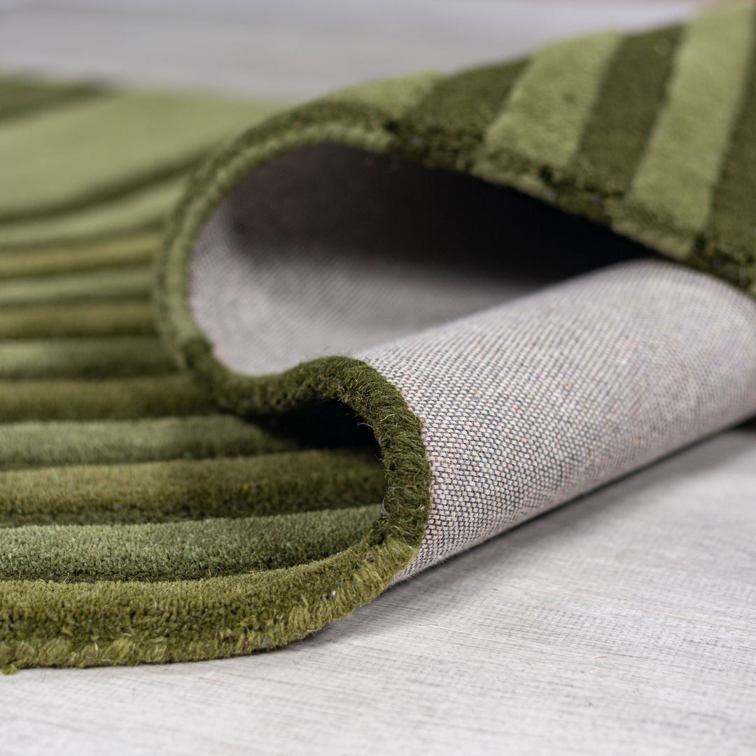 Teppich handgetuftet aus Wolle mit geometrischem S-förmigem Design und Hoch-Niedrig Flor_Shaped_