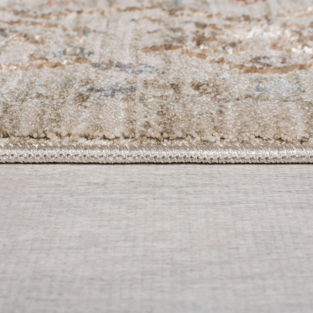 Teppich mit Persisch Floral Muster  - Orientalischer Glanzeffekt  - Fußbodenheizung geeignet_Rechteckig_
