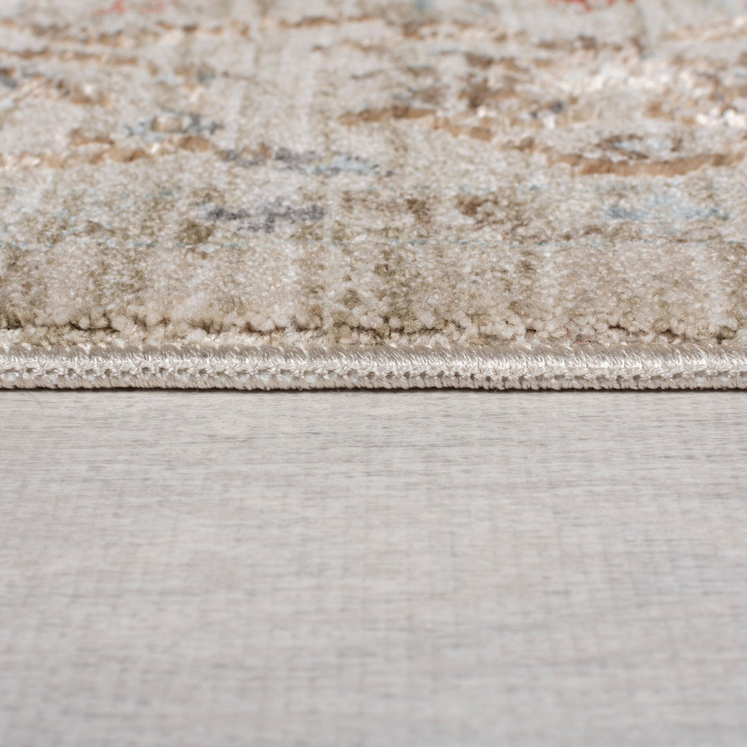 Teppich mit Persisch Floral Muster  - Orientalischer Glanzeffekt  - Fußbodenheizung geeignet_Rechteckig_