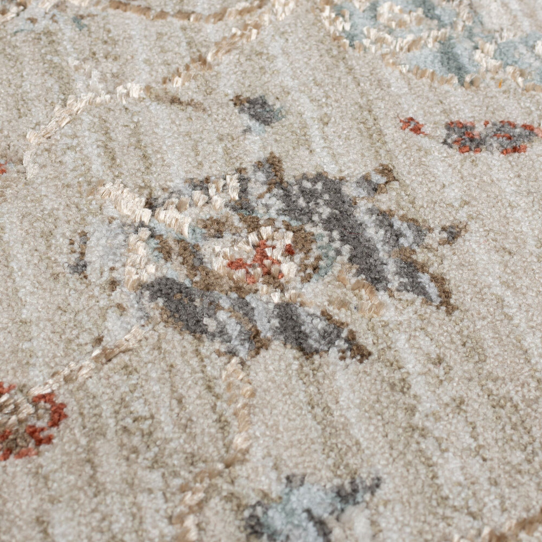 Teppich Kurzflor Persisch Floral - Orientalisch - Wohnzimmer_Beige-Multicolor_Rechteckig_