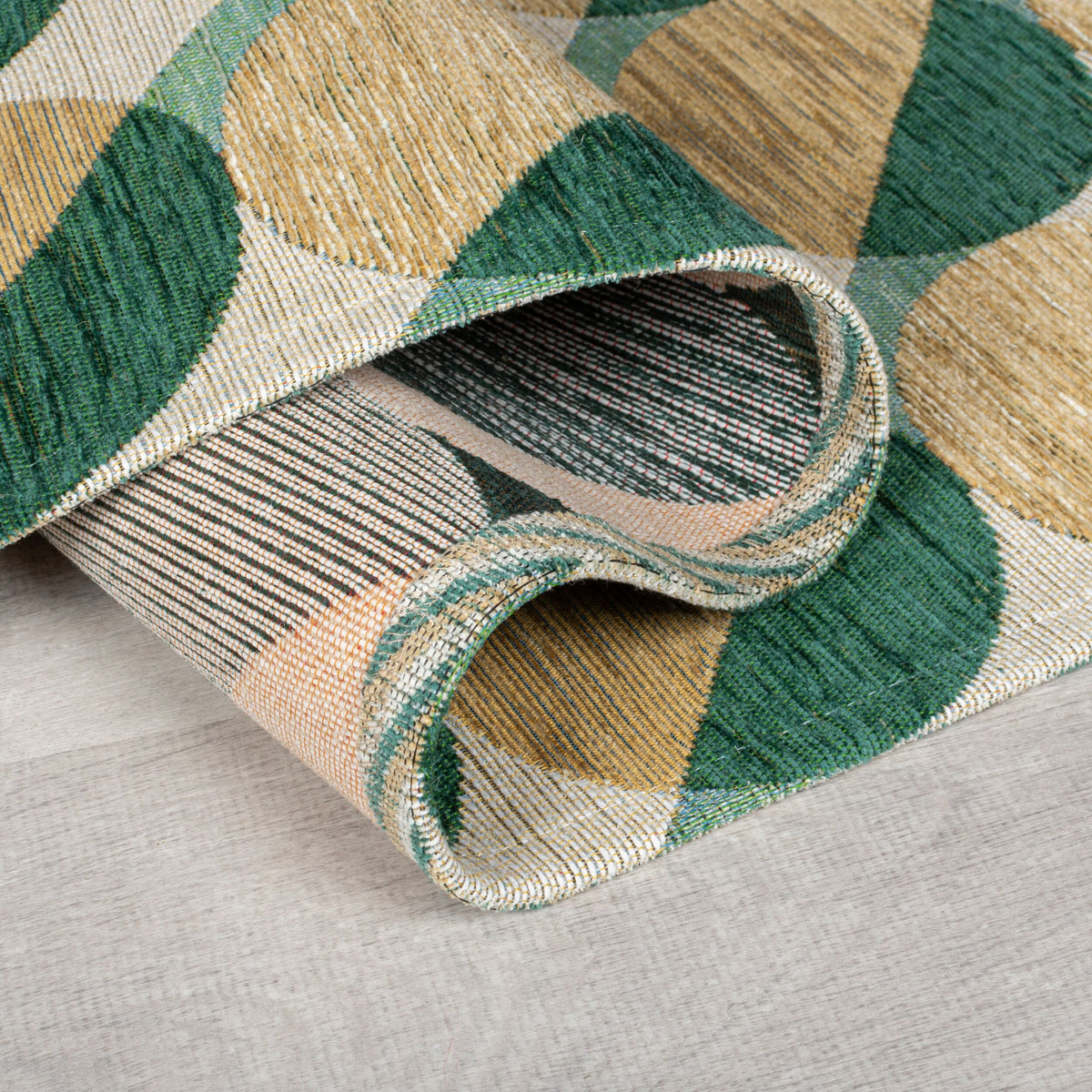Teppich Kurzflor Kreis Muster - Geometrisch - Wohnzimmer_Läufer_