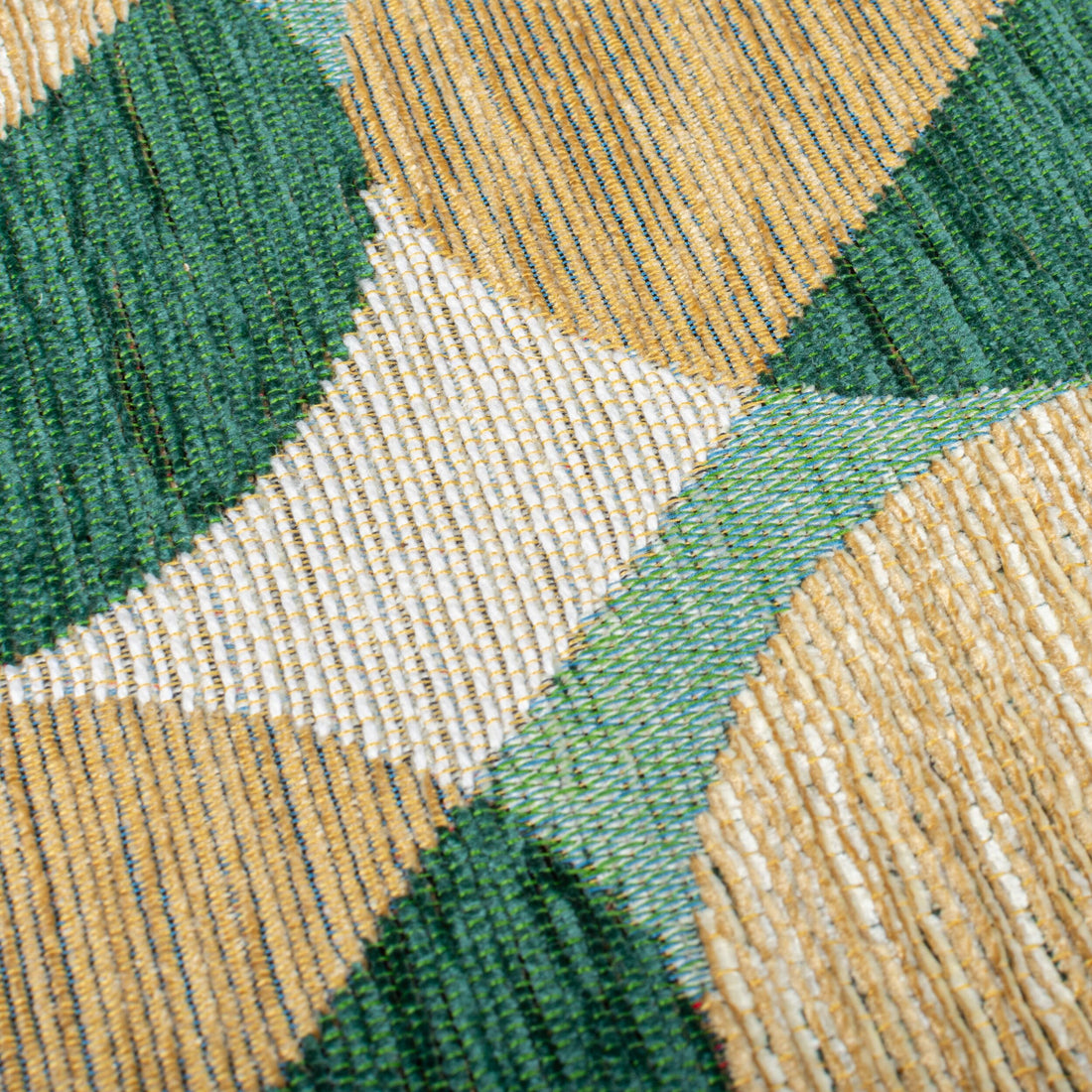 Teppich Kurzflor Kreis Muster - Geometrisch - Wohnzimmer Grün-Natur Läufer