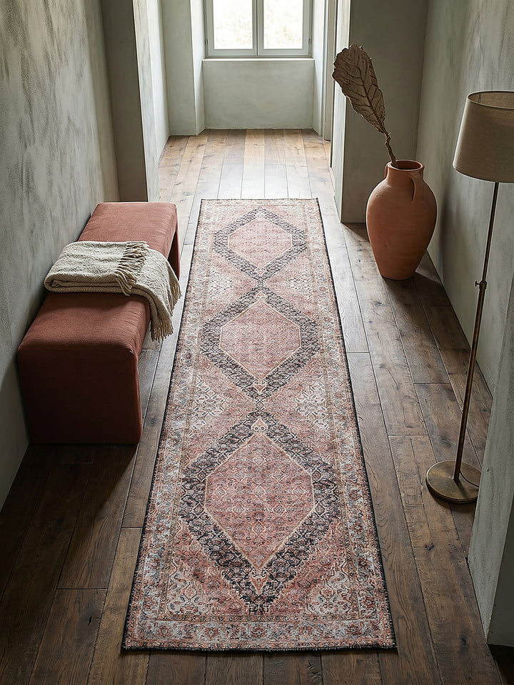 Teppich Rosa Läufer Musteransicht von oben Designkollektion_