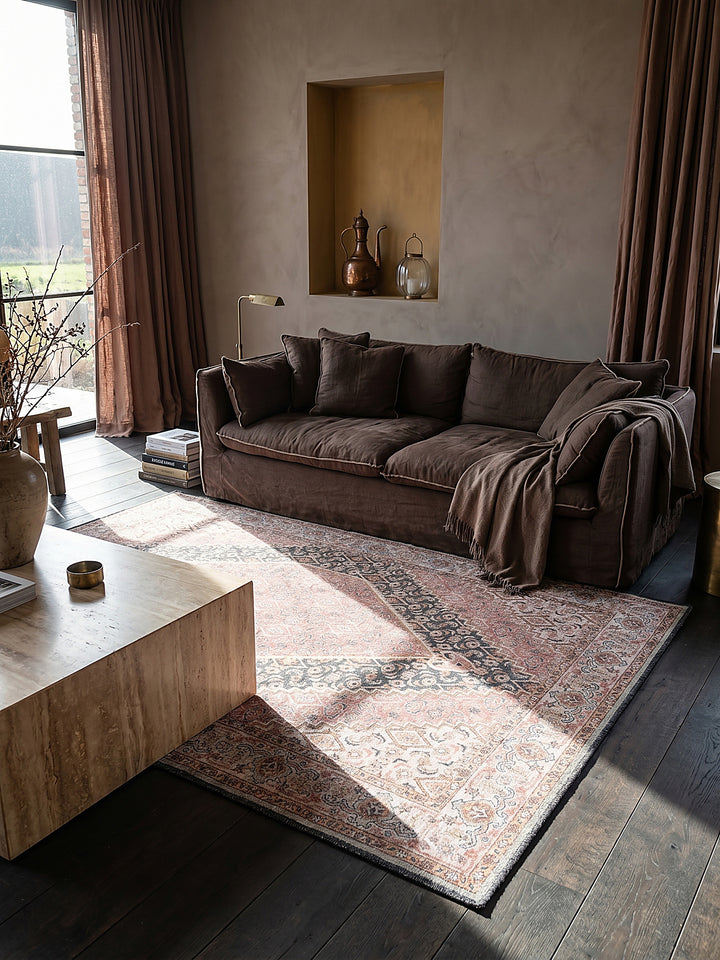 Teppich Rosa rechteckig Musteransicht von oben Designkollektion_