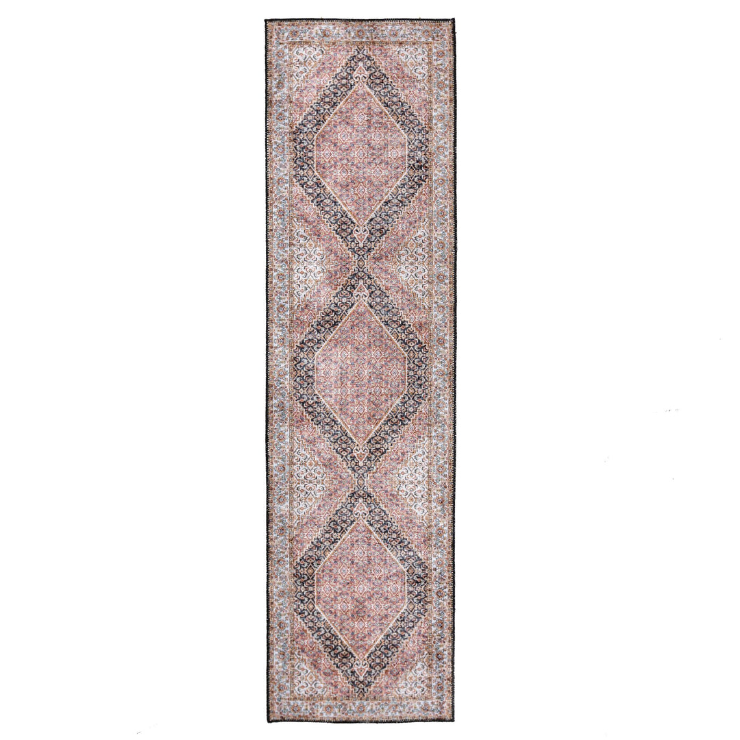Waschbarer Teppich Medallion Muster - Orientalisch - Wohnzimmer schmutzabweisend_Läufer_