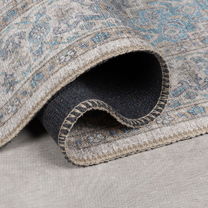 Waschbarer Teppich Medallion Muster - Orientalisch - Wohnzimmer schmutzabweisend_Läufer_