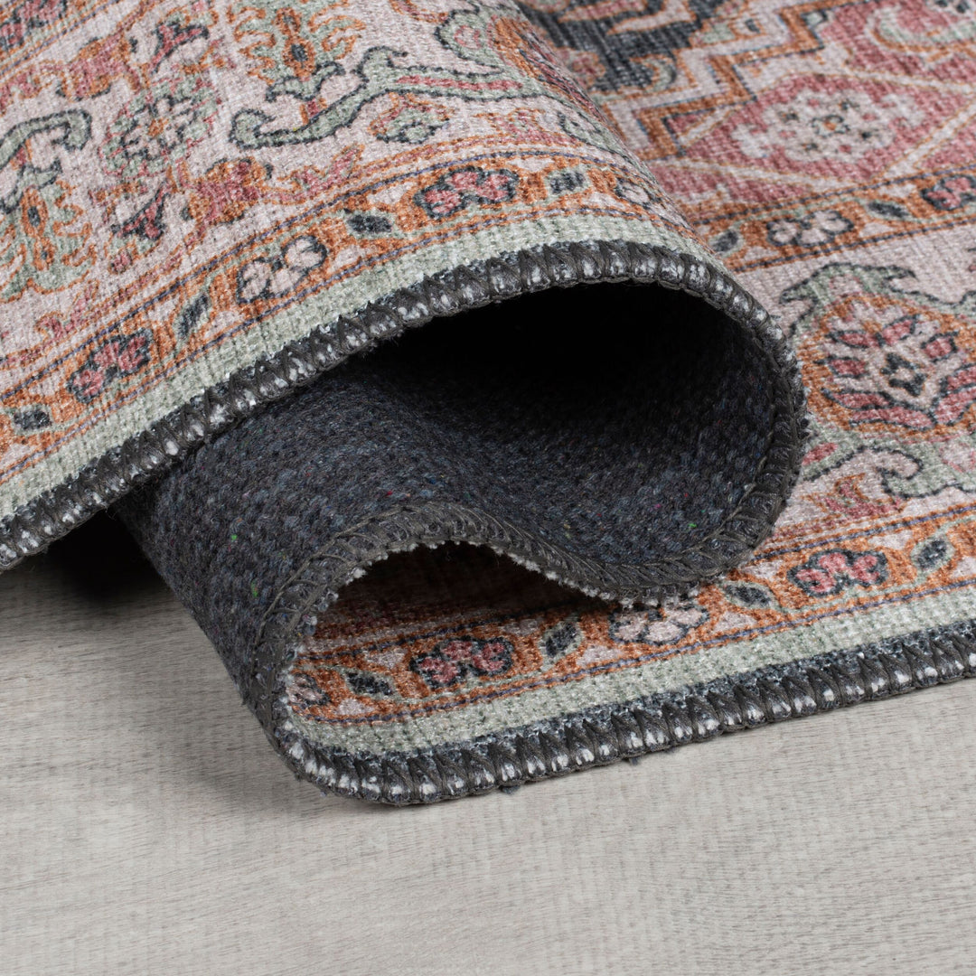 Waschbarer Teppich Medallion Muster - Orientalisch - Wohnzimmer schmutzabweisend_Läufer_