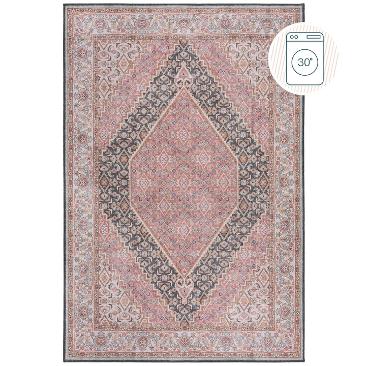 Teppich waschbar  - Traditionelles Medaillon-Muster  - Kurzflor &amp;amp; pflegeleicht_Rechteckig_