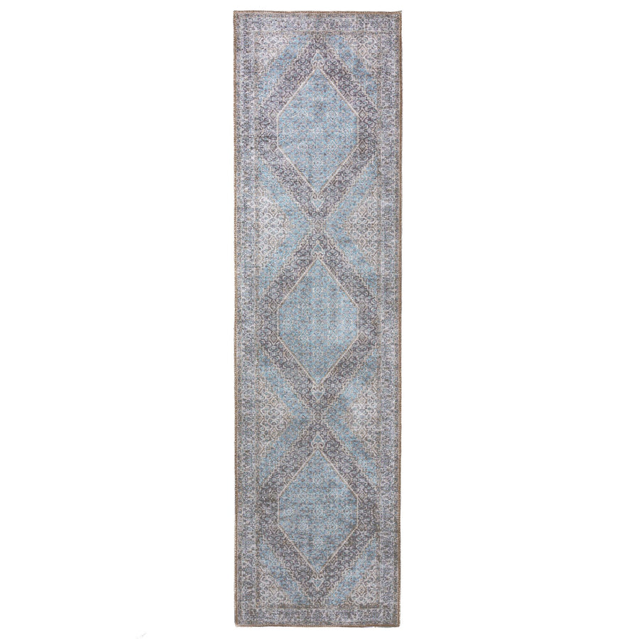 Waschbarer Teppich Medallion Muster - Orientalisch - Wohnzimmer schmutzabweisend_Läufer_