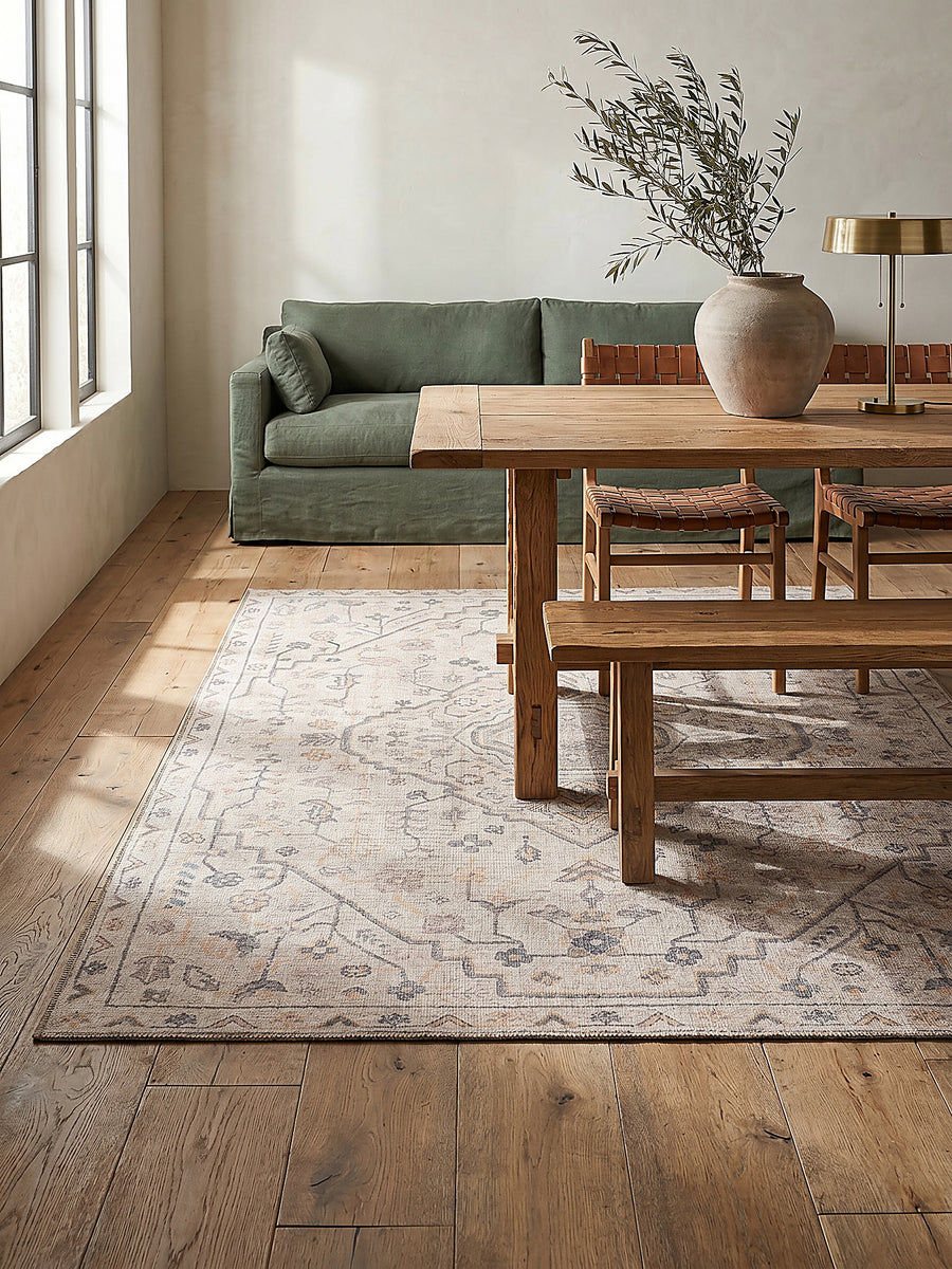 Teppich Beige rechteckig Musteransicht von oben Designkollektion_