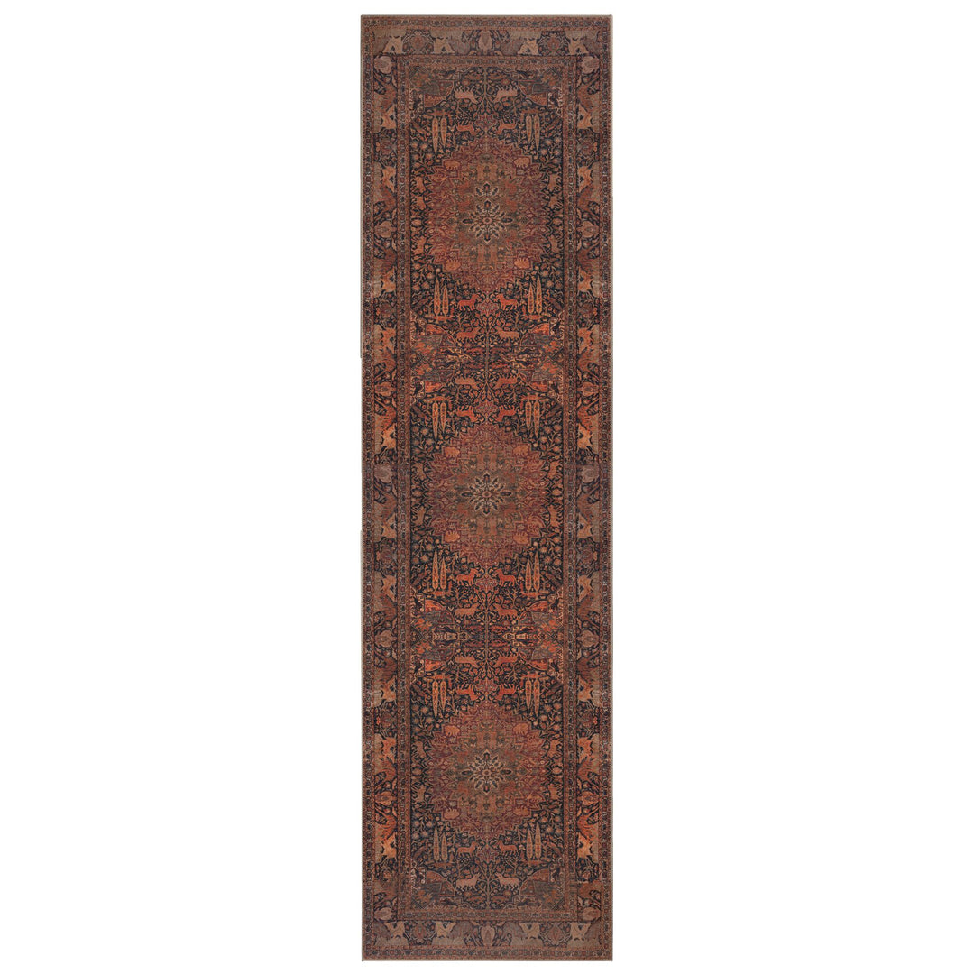 Waschbarer Teppich Medallion Muster - Orientalisch - Wohnzimmer schmutzabweisend_Läufer_