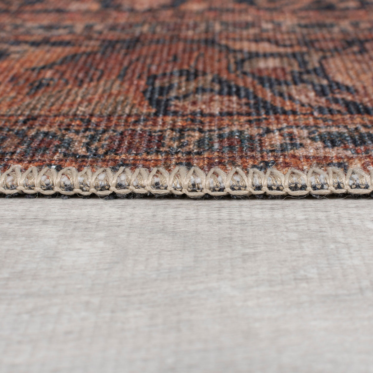 Teppich waschbar Vintage Orientalisch Rot Flachgewebe für Wohnzimmer & Flur Läufer