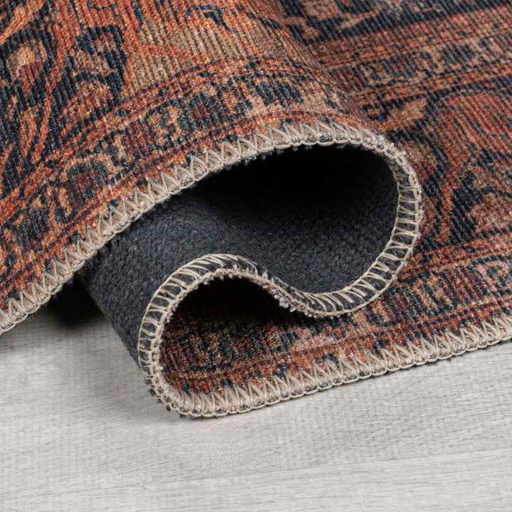 Waschbarer Teppich Medallion Muster - Orientalisch - Wohnzimmer schmutzabweisend_Läufer_