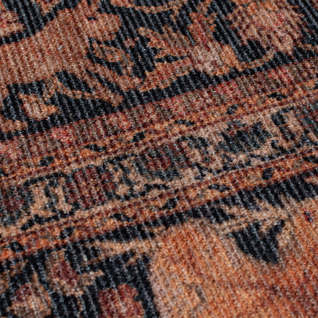 Waschbarer Teppich Medallion Muster - Orientalisch - Wohnzimmer_Rot_Läufer_