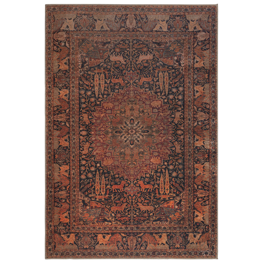 Waschbarer Teppich Medallion Muster - Orientalisch - Wohnzimmer schmutzabweisend_Rechteckig_