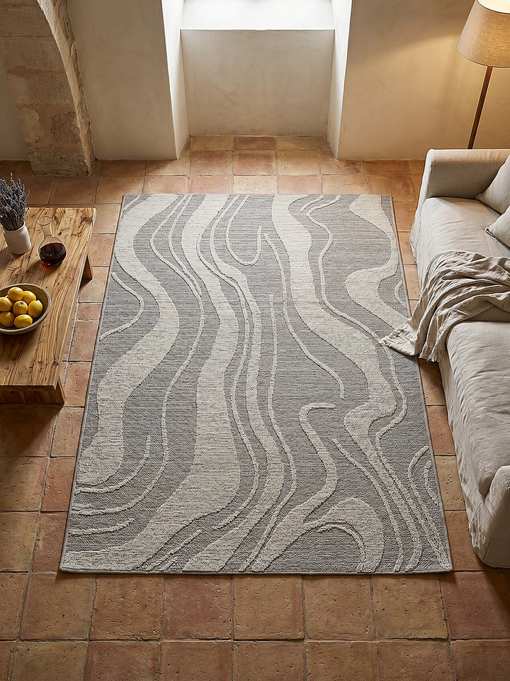 Teppich Grau rechteckig Musteransicht von oben Designkollektion_