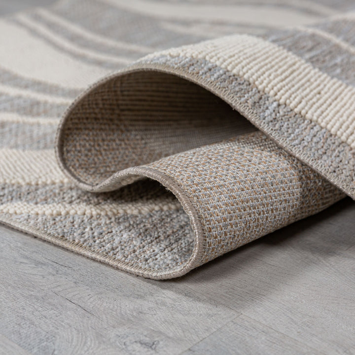 Waschbarer Teppich Abstraktes Wellenmuster - Wohnzimmer schmutzabweisend_Läufer_