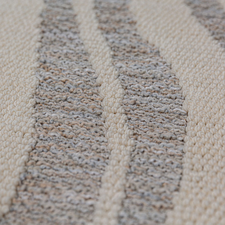 Waschbarer Teppich Abstraktes Wellenmuster - Wohnzimmer schmutzabweisend_Grau_Läufer_