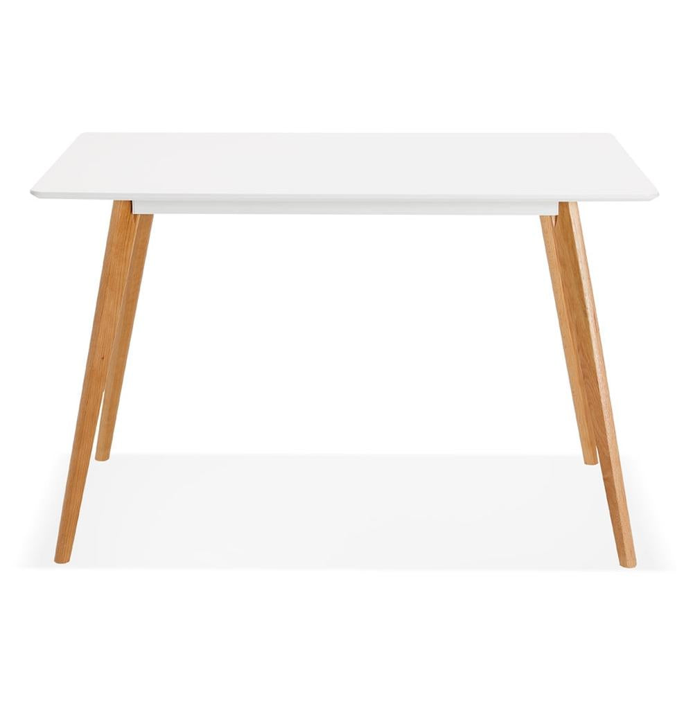 Minimalistischer weißer Schreibtisch im skandinavischen Stil - ideal für kleine Räume - robust und stilvoll_
