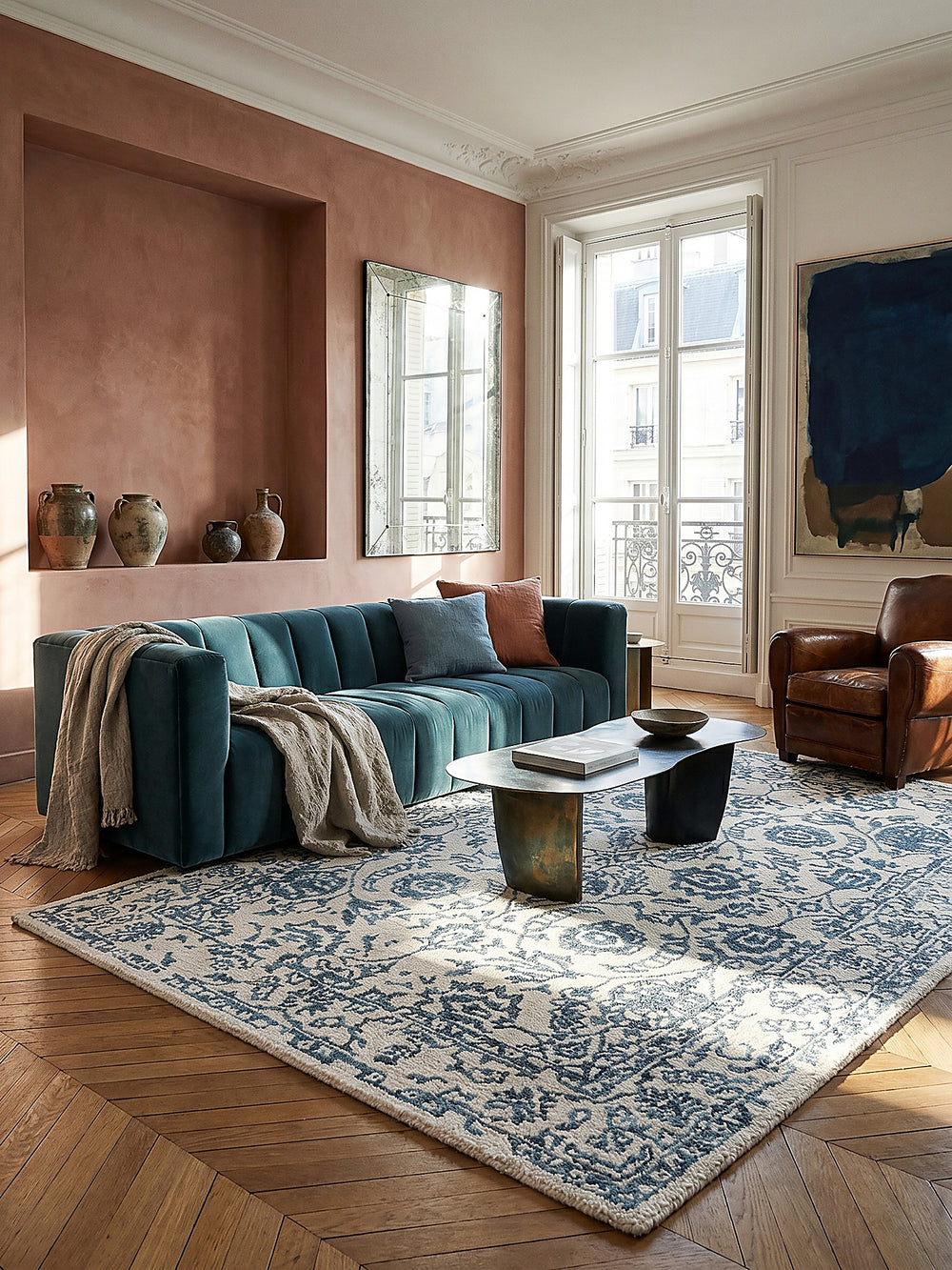Teppich rechteckig im modernen Wohnzimmer_