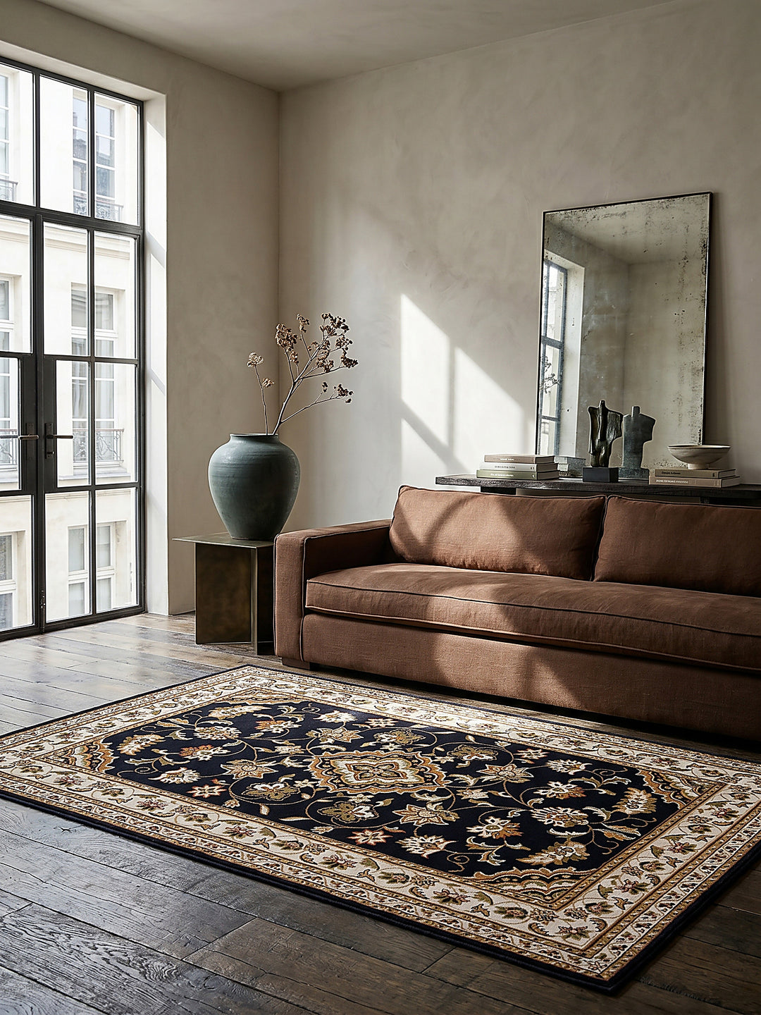 Teppich Dunkelblau rechteckig Editorial Styling_