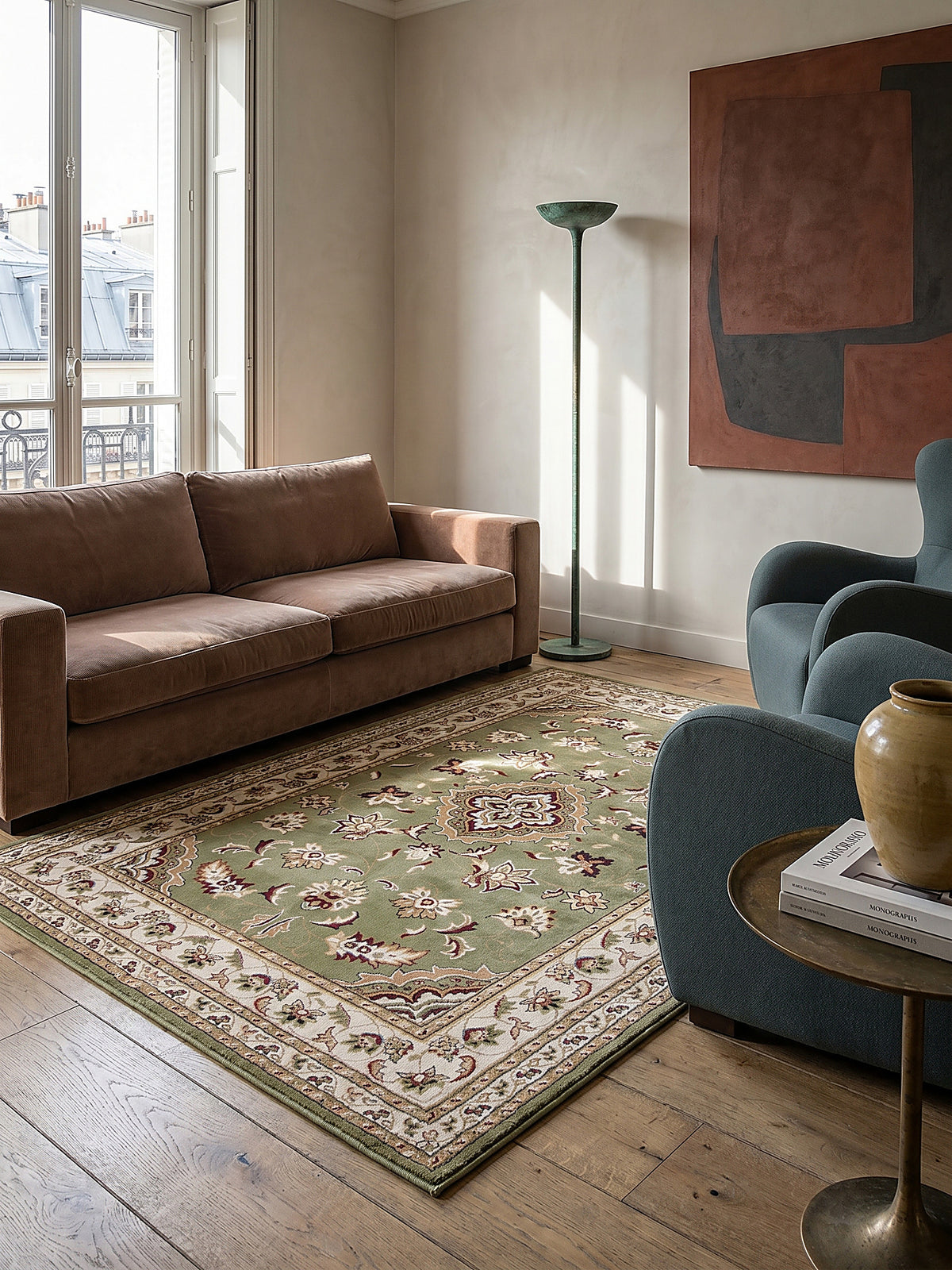 Teppich Grün rechteckig Editorial Styling_