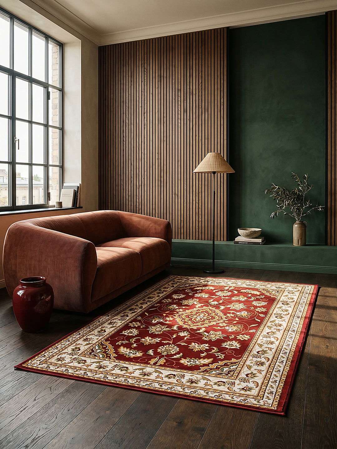 Teppich Rot rechteckig Editorial Styling_