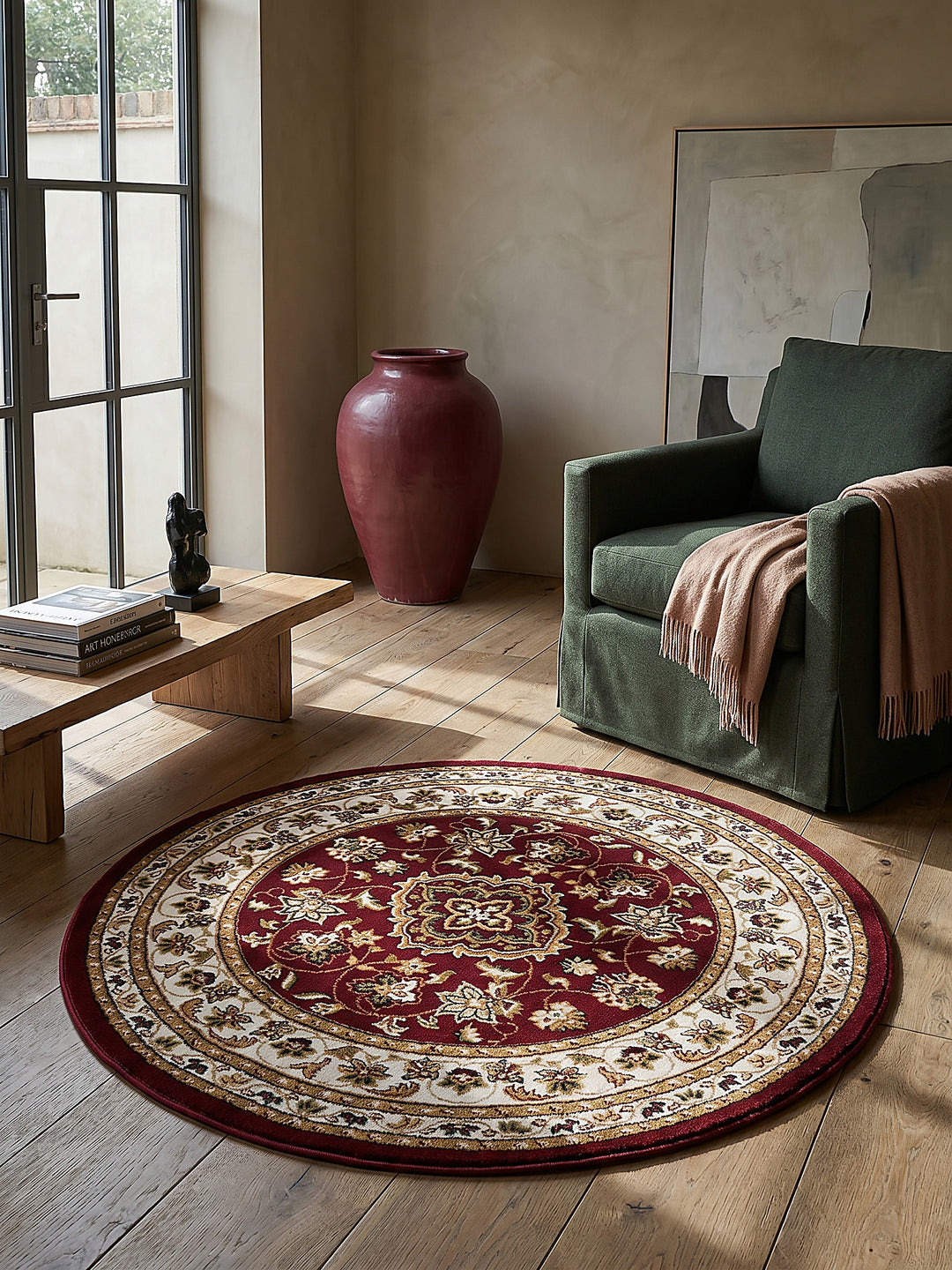 Teppich Rot rund Editorial Styling_