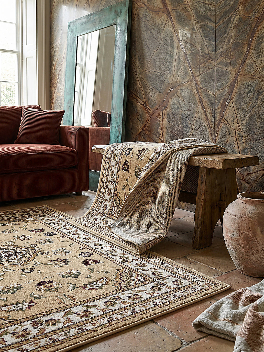 Teppich Braun rechteckig Editorial Styling_