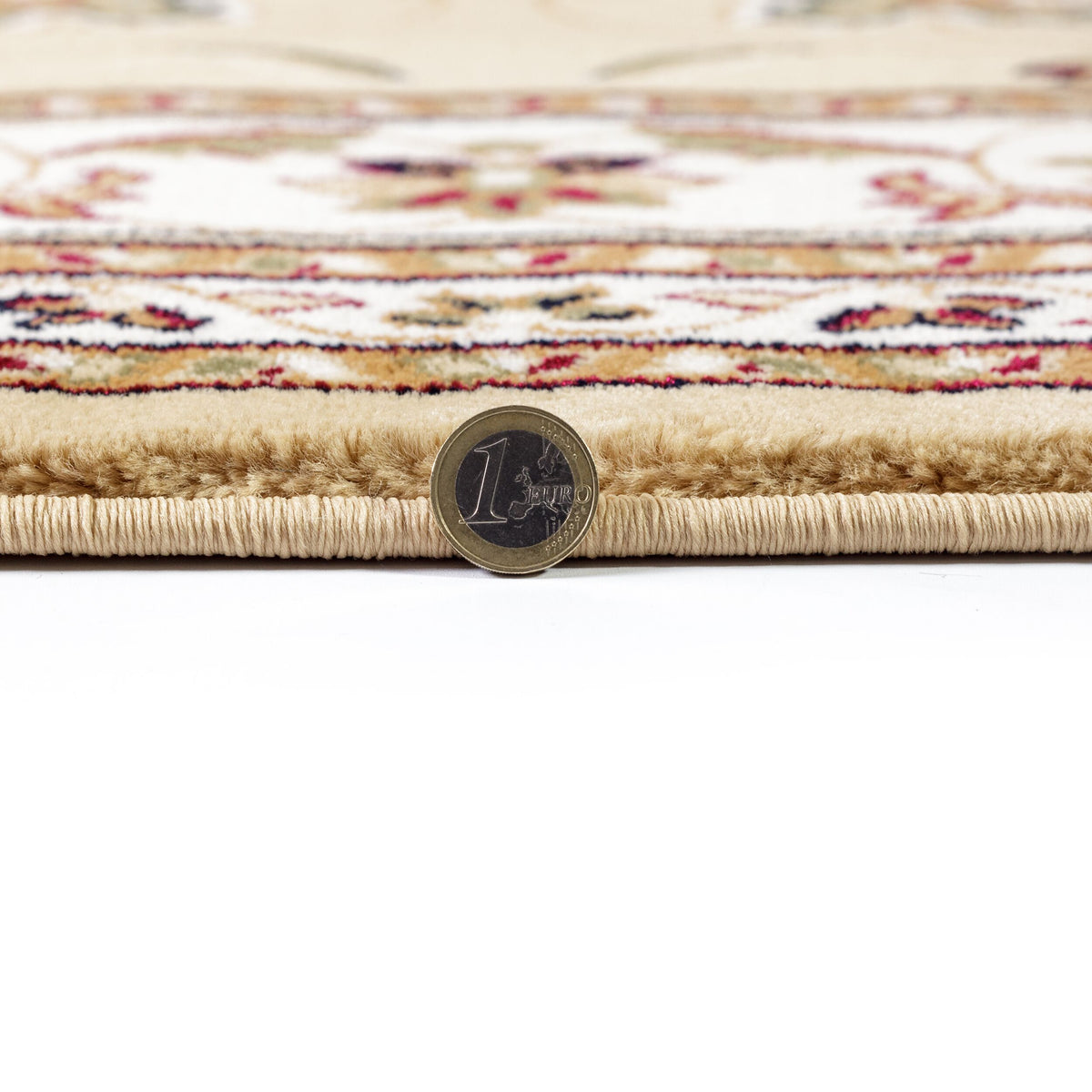 Orientteppich Bordüre floral klassischer Wohnzimmer-Teppich_Grün_Rechteckig_