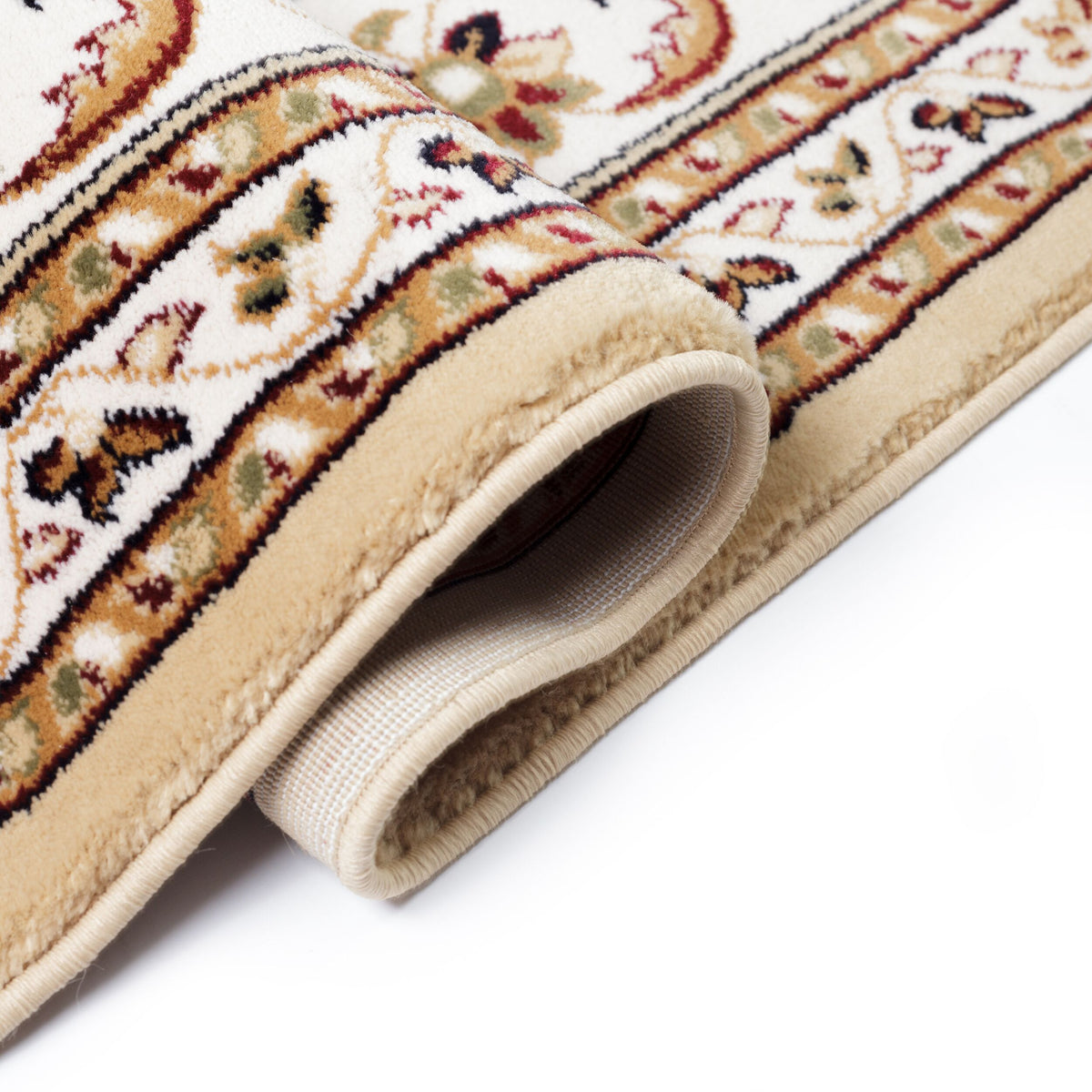 Orientteppich Bordüre floral klassischer Wohnzimmer-Teppich_Grün_Läufer_