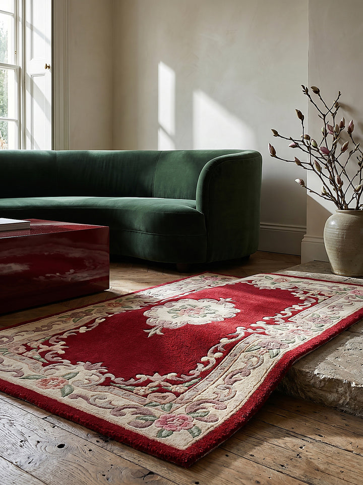 Teppich Rot-Beige rechteckig Editorial Styling_
