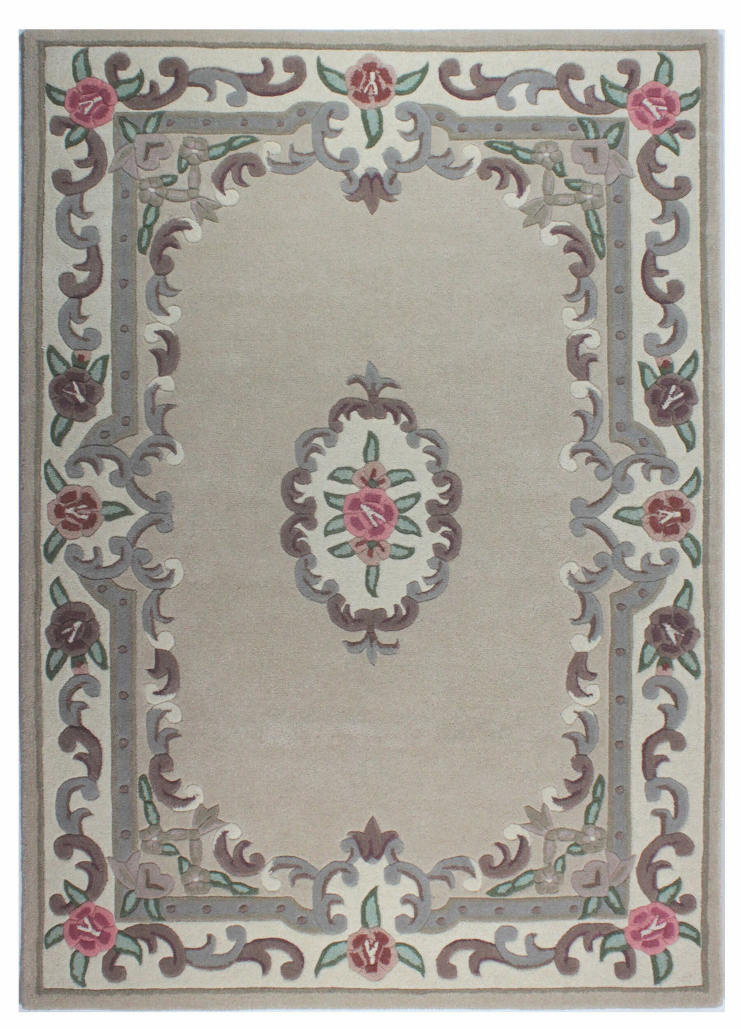 Traditioneller Wollteppich BEAULY mit Handgeschnitzten Details von Kadima Design_Braun-Beige_#sku_BARK503119310708#