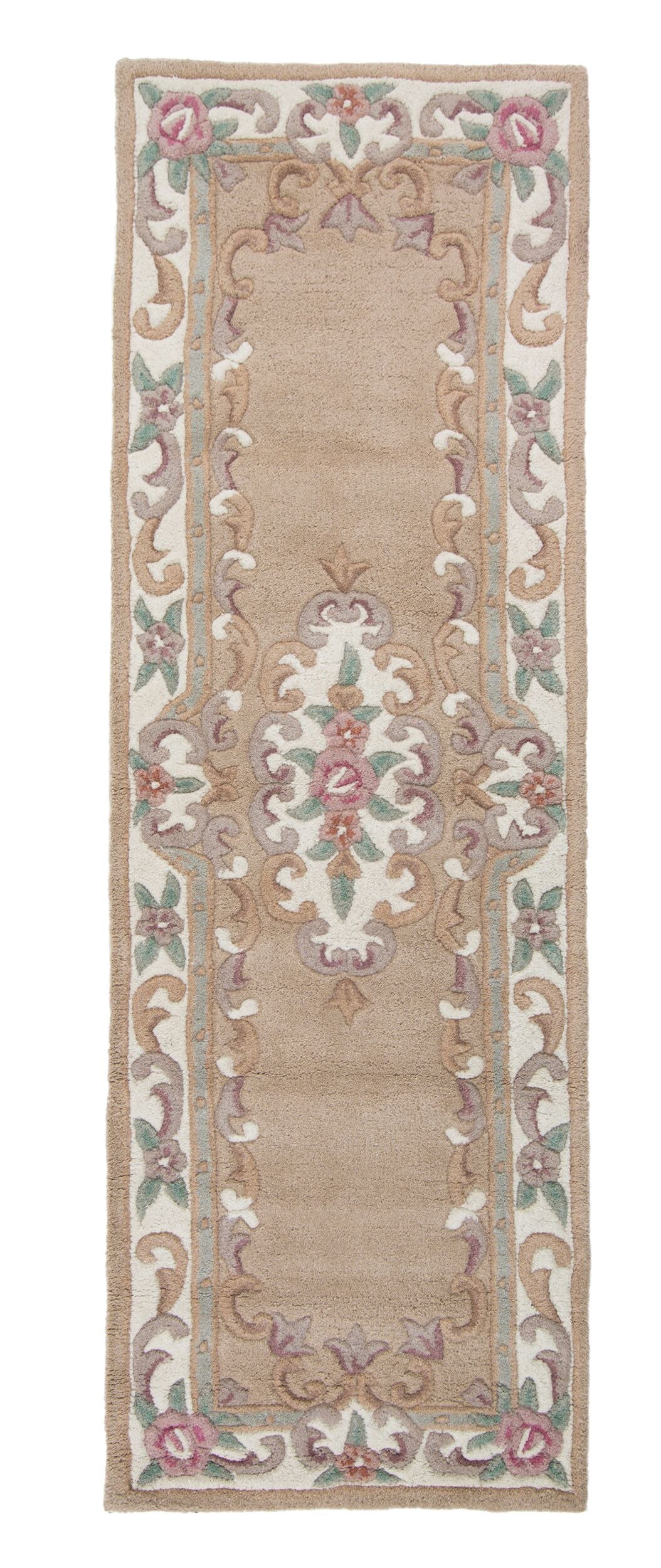 Traditioneller Wollteppich BEAULY mit Handgeschnitzten Details von Kadima Design_Braun-Beige_#sku_BARK503119310994#