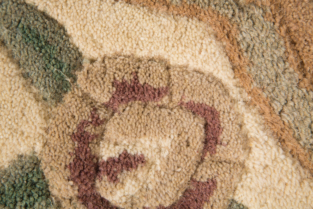 Wollteppich Aubusson-Muster handgeknüpft BEAULY - Braun-Beige 67x210 cm_Läufer_