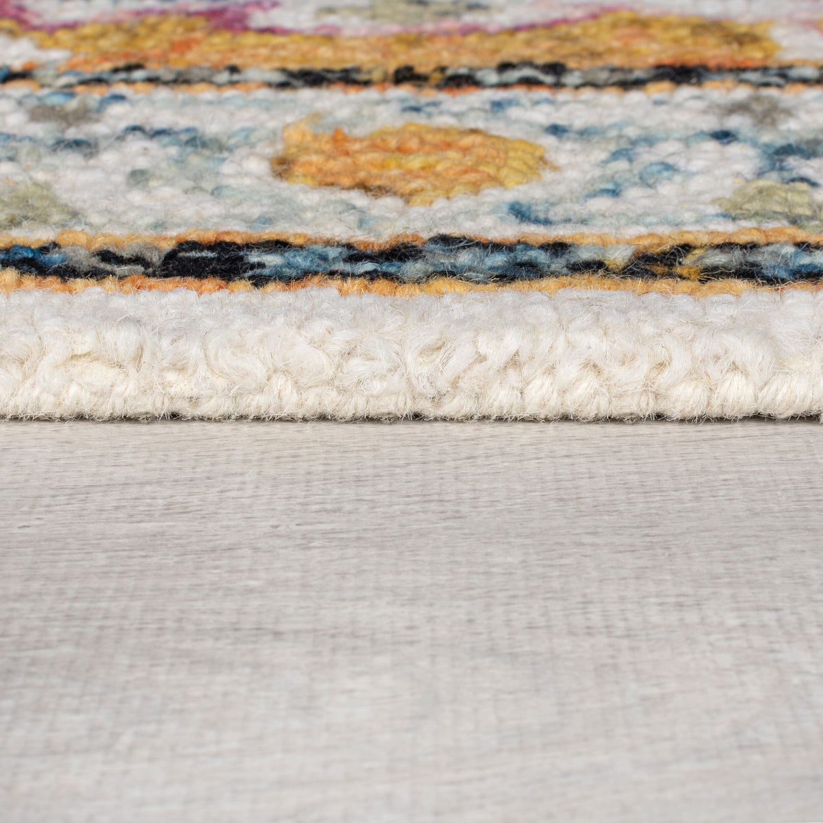 Wollteppich Floral-Design - traditionell SOAR ANDY - Gelb-Grau 120x170 cm_Rechteckig_