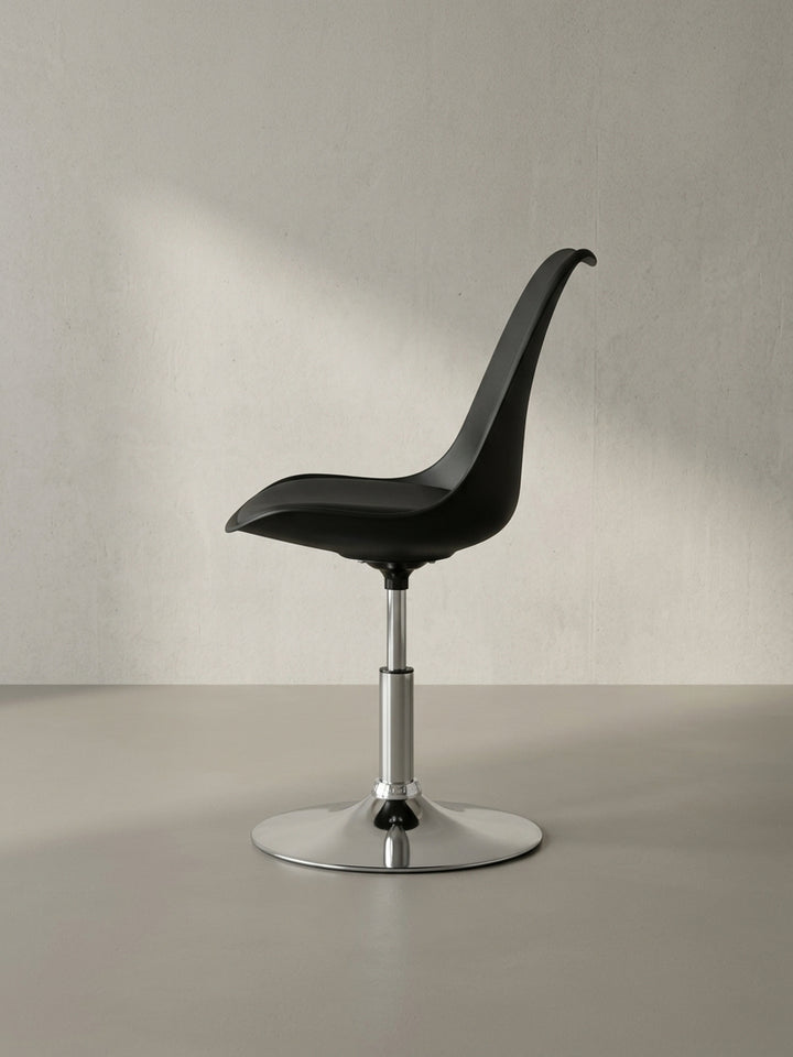 Bürostuhl Kunstleder schwarz 46x46x88 cm robust langlebig mit Höhenverstellung Möbel Wohnen Design Einrichtung modern Premium Home Office Interior Zuhause Wohnzimmer hochwertig elegant_