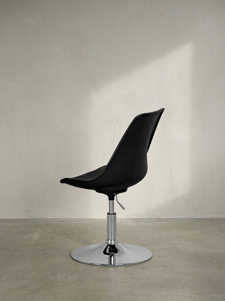 Bürostuhl Kunstleder schwarz mit Höhenverstellung 46x46x88 cm modern Design Möbel hochwertig Home Office Wohnzimmer Einrichtung Inspiration Wohnen Interior Zuhause elegant stilvoll Premium_