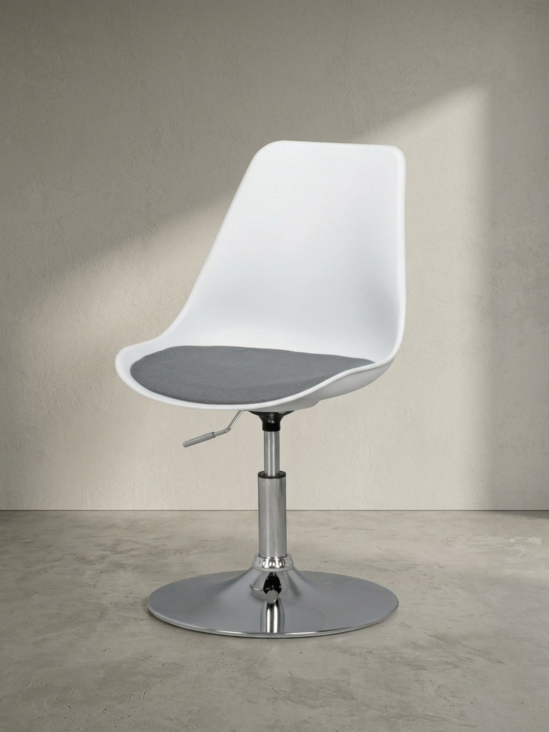 Bürostuhl Stoff weiß Design modern mit Höhenverstellung 46x46x88 cm Möbel Einrichtung Home Office stilvoll zeitgenössisch elegant Wohnen Interior Zuhause Wohnzimmer hochwertig Premium robust_