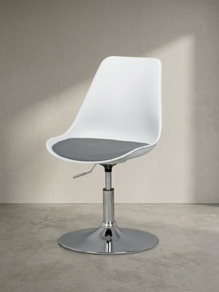 Bürostuhl Stoff weiß Design modern mit Höhenverstellung 46x46x88 cm Möbel Einrichtung Home Office stilvoll zeitgenössisch elegant Wohnen Interior Zuhause Wohnzimmer hochwertig Premium robust_
