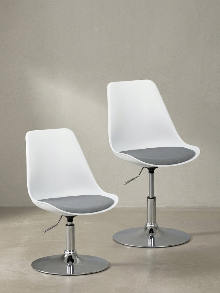 Bürostuhl Stoff weiß 46x46x88 cm mit Höhenverstellung für Home Office Design Möbel modern hochwertig stilvoll robust langlebig Wohnen Einrichtung Interior Zuhause Wohnzimmer elegant Premium_