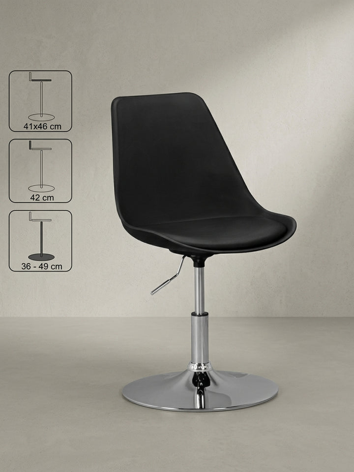 Bürostuhl 46x46x88 cm Kunstleder schwarz mit Höhenverstellung Möbel Design Wohnzimmer Esszimmer Schlafzimmer modern hochwertig elegant Home Office Wohnen Einrichtung Interior Zuhause_