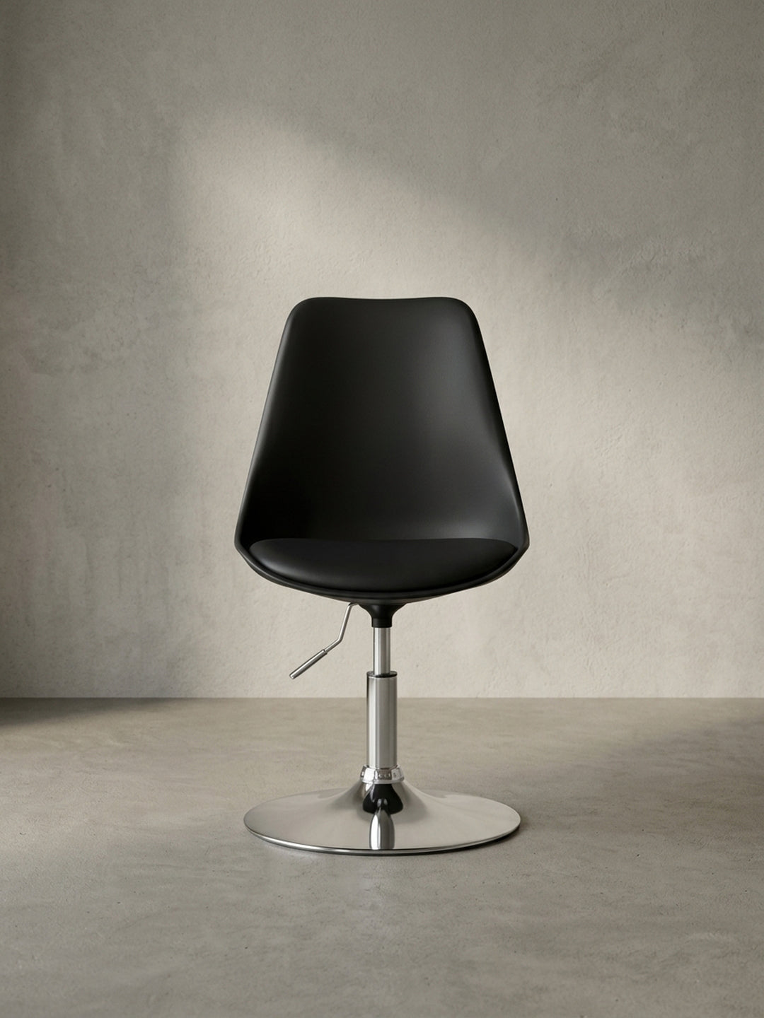 Bürostuhl aus pflegeleichtem Kunstleder schwarz mit Höhenverstellung 46x46x88 cm Design Möbel Premium Qualität modern Home Office Einrichtung stilvoll Wohnen Interior Zuhause Wohnzimmer_