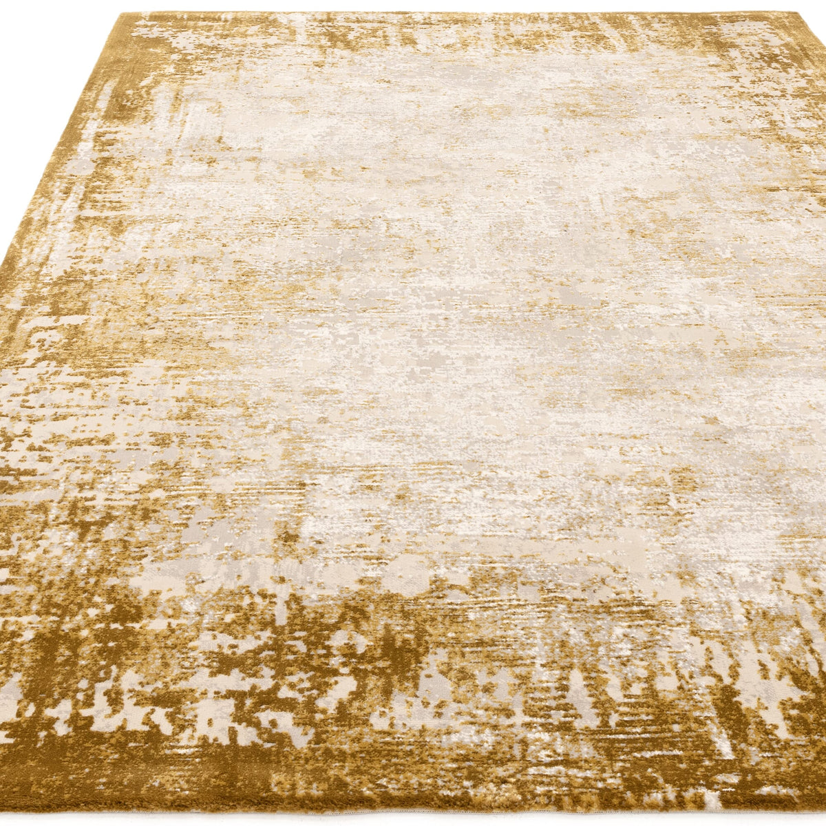 Kurzflor-Teppich - Senfgelb - 120x170cm - 2600g/m² Flordichte - strapazierfähige Kunstfasermischung - fußbodenheizungsgeeignet - Kadima Design