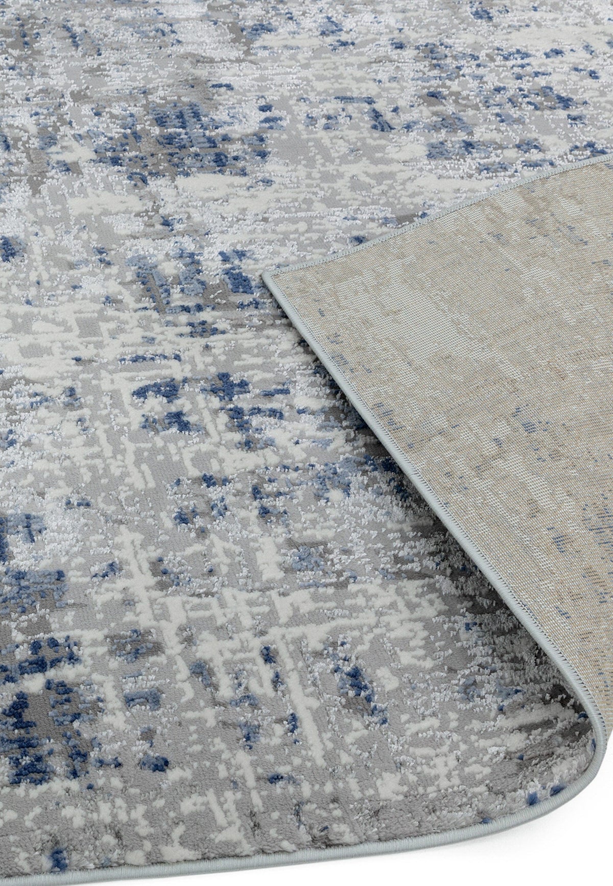 Blauer Teppich mit Glanzeffekt - 120cm Breite - 170cm Länge - weicher Velours - wohnliche Atmosphäre im Schlafzimmer - Kadima Design_