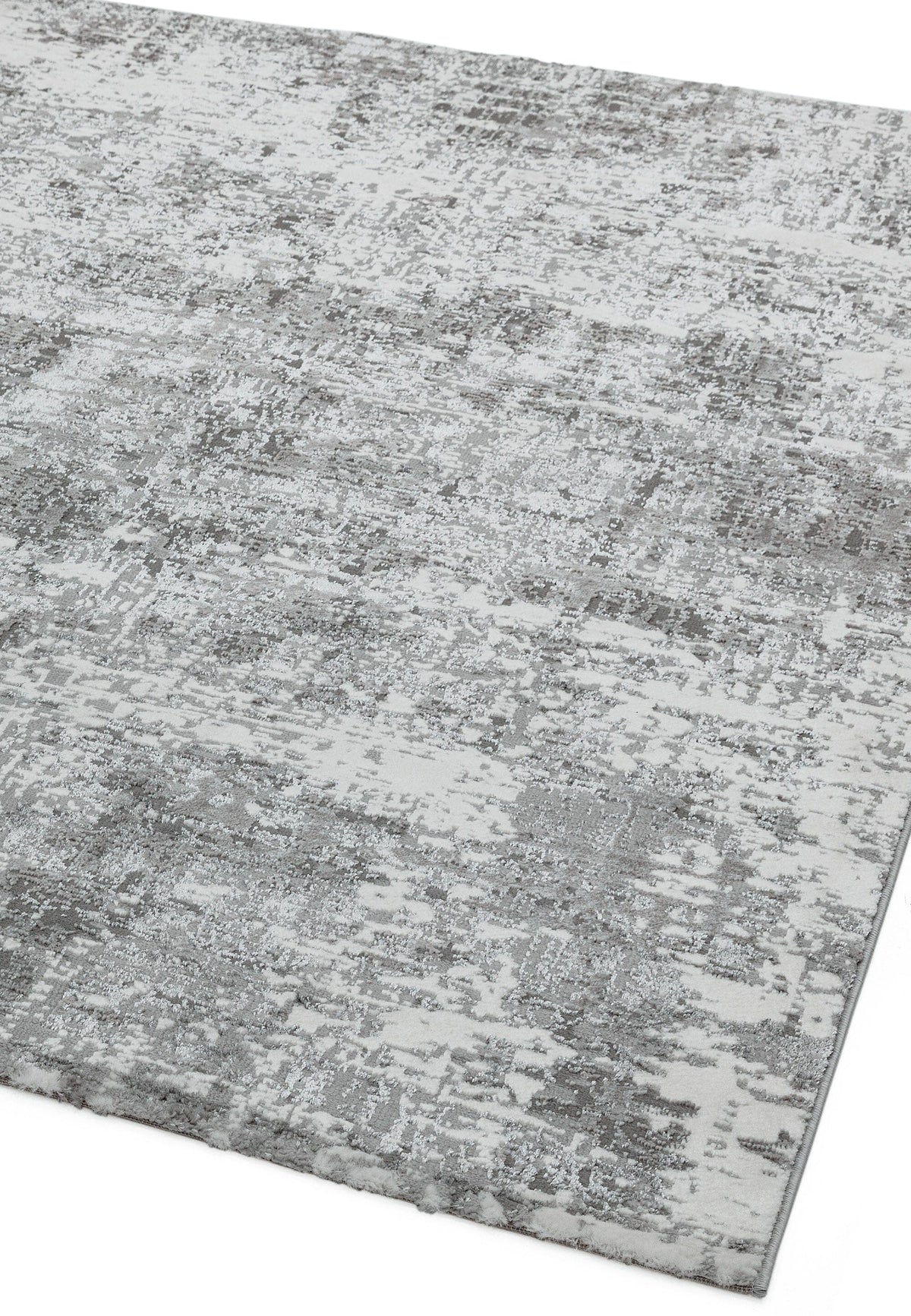 Rechteckiger Designerteppich - 120x170cm - Silbergrau - rutschfeste Jutebeschichtung - ideal für moderne Einrichtungen - Kadima Design