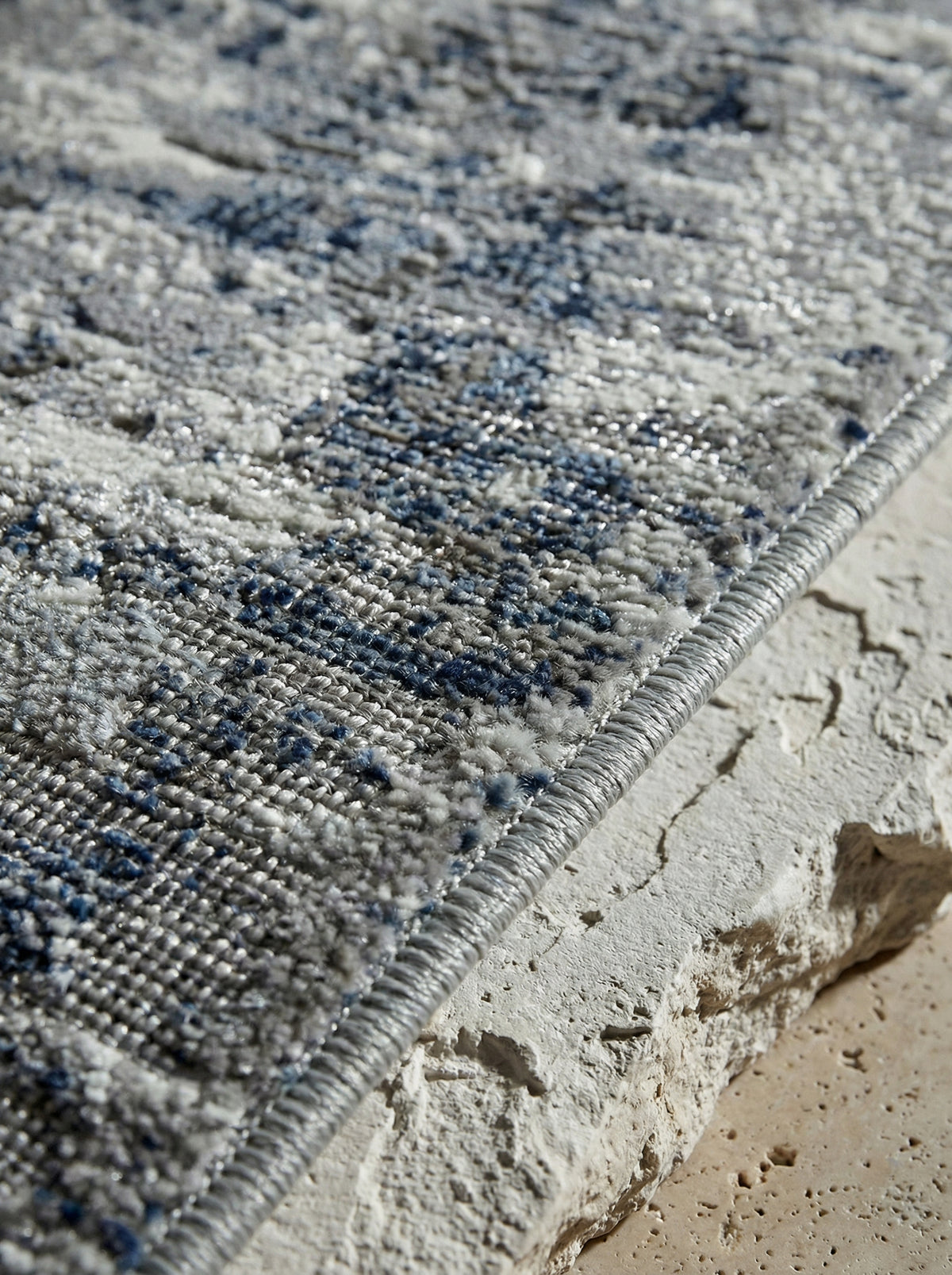 Velours-Teppich mit Metallic-Akzenten Abstraktes Muster in Dunkelblau Luxuriös & Pflegeleicht PARMA-Sorbolo