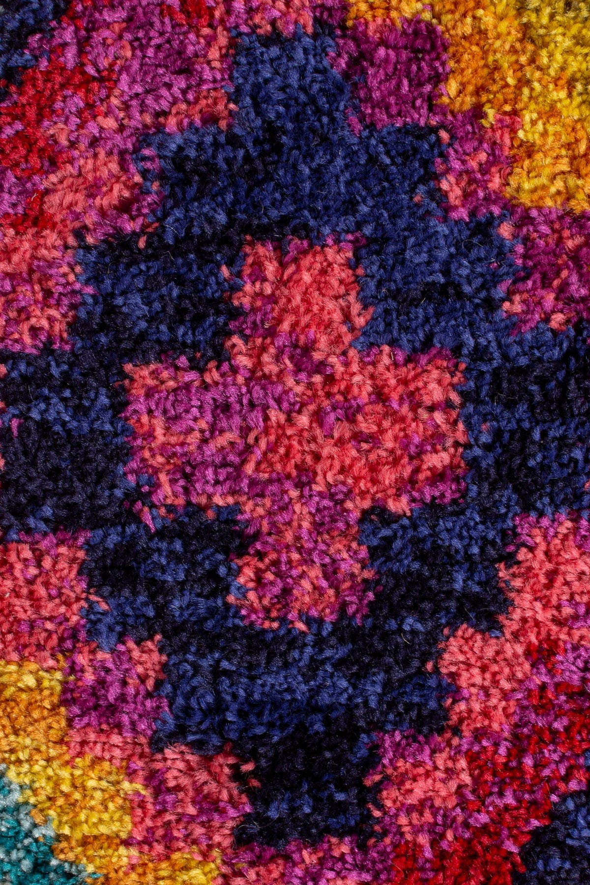 Vielseitiger Hochflor-Teppich mit Farbakzenten Multi Rechteckig
