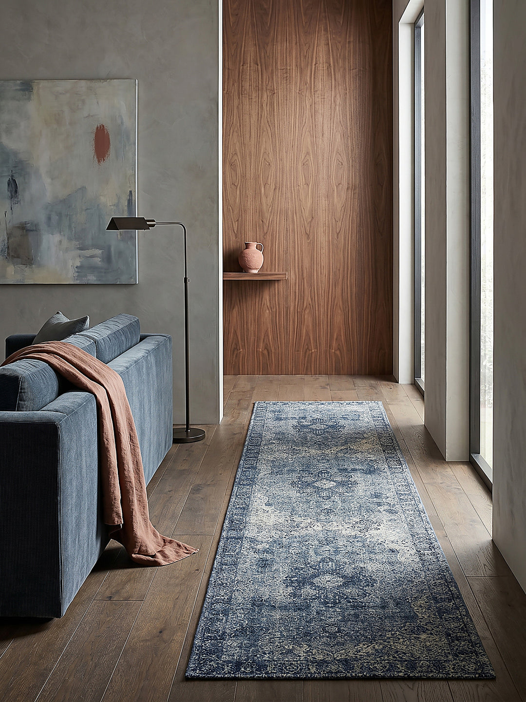 Teppich Blau Läufer Editorial Styling_