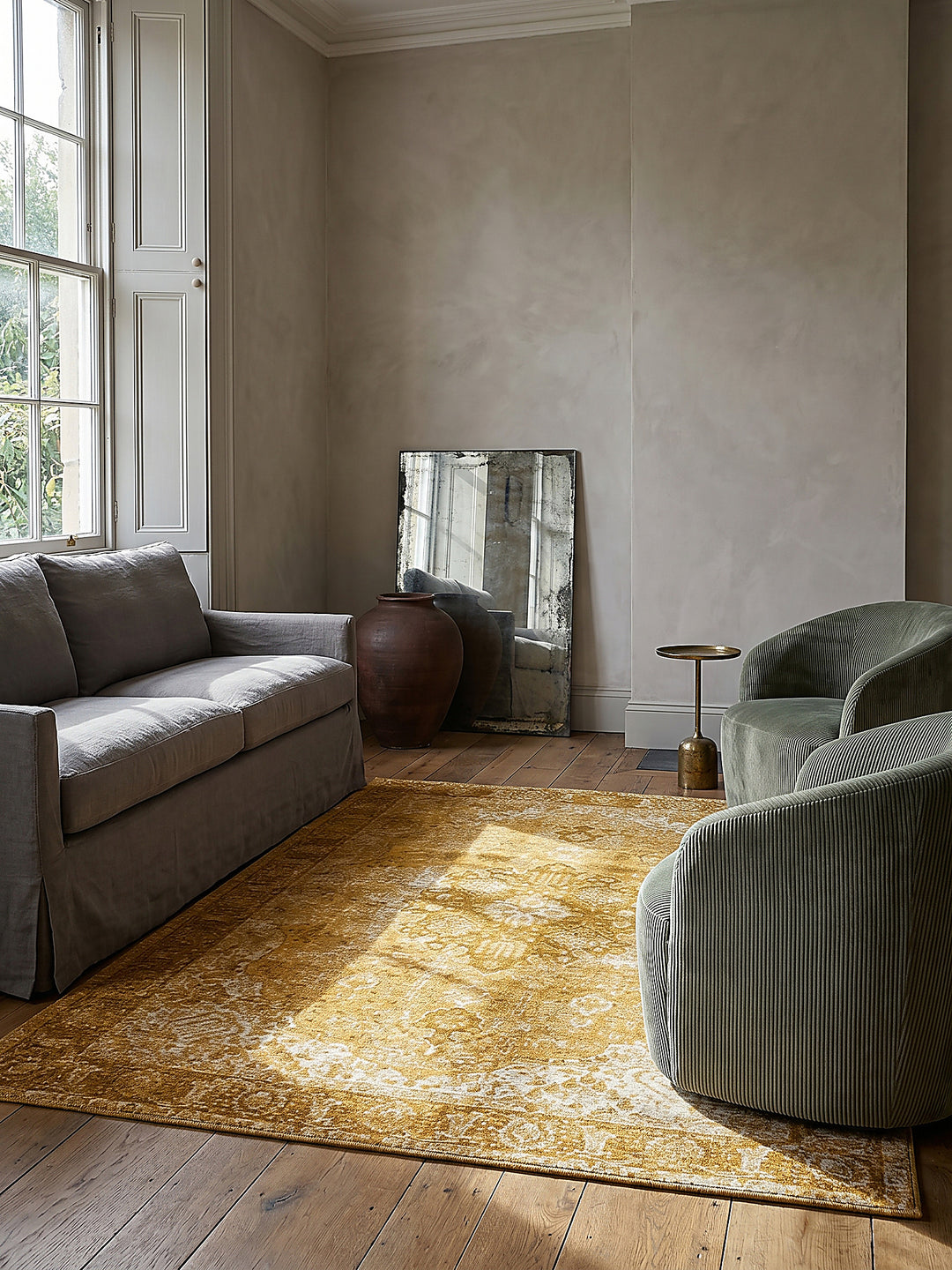 Teppich Senfgelb rechteckig Editorial Styling_